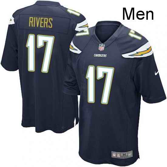 Men Nike Los Angeles Chargers 17 Philip Rivers Game Navy Blue Team Color NFL Jersey